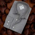 Kışlık Pamuklu Oxford Uzun Kollu Erkek Gömlek (Regular Kalıp) - 2XL - Gri