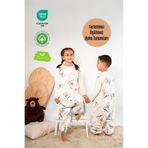 Kışlık Pamuklu Pazen Uyku Tulumu, 1 Tog Organik Çocuk Ve Bebek Uyku Tulumu, Kolsuz Unisex Tulum Kahverengi 3-4 Yaş
