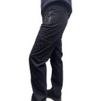 Kışlık Polarlı Softshell Su Geçirmez Cepli Siyah Pantolon - XL