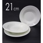 Kısmet 12 Adet Sağlam Beyaz Melamin Çukur Yemek Tabağı 21CM