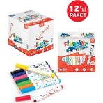 Kısmet Hırdavat Fixpoint Maxi Jumbo Keçeli Kalem 10’lu Set 12'li Stand - 001-Renkli