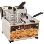 Kısmet Mizan 5+5 Lt Çiftli Kapaklı Elektrikli Sanayi Tipi Fritöz - Gri