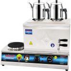 Kısmet Mzn 40 Lık Elektrikli Pleytli 30 Litre 2 Demlikli Çay Kazanı Demlik Hediyeli - Çelik