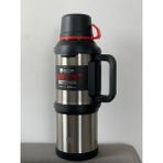 Kısmet Vacuum 4 Litre Aile Boy Paslanmaz Çelik Okadi Termos - 4 lt - Saks - Gri - Siyah