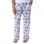 KISS Kadın Her Tarafı Bant Logo ve Yüzler Pastel Batik Pijama Uyku Pantolonu, Çoklu, S