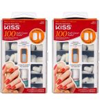 Kiss Renksiz Takma Tırnak Seti Yapıştırıcılı 100lü Avantajlı Paket X 2 Adet