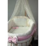 Kista Baby Sepet Beşik Bebek Uyku Seti Scarf (AHŞAP BEŞİK SETE DAHİL DEĞİLDİR) - 60 x 100 cm - Pembe