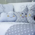 kistababy Cloudy Bebek Uyku Seti (70x130, Gri)