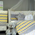 kistababy Zig Zag Bebek Uyku Seti (70x130, Sarı)