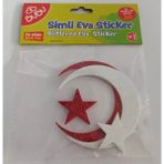 Kitabevimden Bu-Bu Simli Eva Sticker Ay ve Yıldız BUBU-STS047 - Çok Renkli - tek