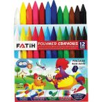 Kitabevimden Fatih Mum Pastel Boya Polymer Crayons Kısa 12 Renk 50110/F - Çok Renkli - tek