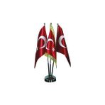 Kitabevimden Vatan Bayrak Direği Üçlü Krom--4 Lü - Çok Renkli - tek
