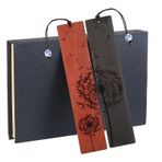 Kitap ayracı, kişiselleştirilmiş, 2 adet vintage kitap ayracı ahşap kolye uçlu, el yapımı yer imi hediye kutusu seti, kitap aksesuarı, öğretmenler, öğrenciler, erkekler ve kadınlar için hediye (2)