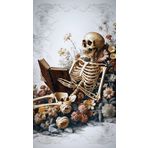 Kitap Kurdu İskelet Yapay Zeka Duvar Dekor Poster 30x42 Çerçevesiz