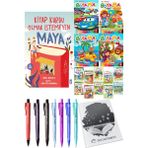 Kitap Kurdu Olmak İstemeyen Maya ve 4'lü Maskeli Boyama 10'lu Hikaye
