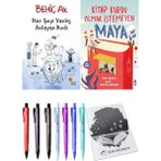 Kitap Kurdu Olmak İstemeyen Maya ve Her Şeyi Yanlış Anlayan Kedi 2'li Set - Kalem