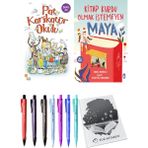 Kitap Kurdu Olmak Istemeyen Maya ve Pat Karikatür Okulu 2li Set