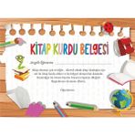 Kitap Kurdu Sertifikası Kalın Karton 10 Adet A4 Ebatında
