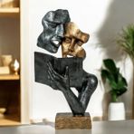 Kitap Okuyan Mask Obje, Gold & Gümüş Eskitme