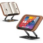 Kitap Standı Okuma Için, 360° Dönebilir, Katlanabilir Ahşap Kitap Tutucu - 120 x 35 cm - Kahverengi