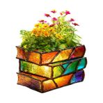 Kitap Vazosu - Üst Üste Kitap Formlu Çiçeklik - Ev Dekoru Bahçe Saksıları Sukulentler Kitaplık Masa Kitapsever Noel Aile Arkadaşlar İçin