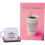 Kitaplı Hediye Düştüğünde Kalkarsan Hayat Güzeldir Kitap - Kahve Fincanı Hediye Seti / Doğum Günü Hediyesi