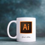 Kitaplı Hediye Grafik Tasarımcıya/ Adobe Illustrator Tasarımlı Isme Özel Kupa