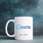 Kitaplı Hediye Grafik Tasarımcıya Hediye / Canva Tasarımlı Isme Özel Kupa - 200 ml - Beyaz