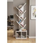 Kitaplık Modern Dekoratif Kitap Rafı Çok Katlı Kitap Standı Ofis Organizer Yaprak 7062 Ttaverten