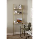 Kitaplıklı Çalışma Masası | Modern, Çok Amaçlı Ofis & Bilgisayar Masası Solto Home OC8-24 - Meşe - Altın - 60x40