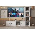 Kitaplıklı Tv Ünitesi - 3 Kapaklı ve 6 Raflı Modern Beyaz Yaşam Ünitesi NRG-TVT-1026