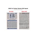 kitaptakipcileri 2026 Türkiye Takvimi Namaz Vakitli Duvar Dini 365 Günü Yapraklıdır Arka Kartonsuzdur