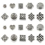 KitBeads 100 adet 10 stilleri Tibet çin düğüm yuvarlak boncuk Metal Kelt düğüm kare dikdörtgen Spacer boncuk takı yapımı bilezik küpe el sanatları