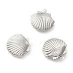 KitBeads 20 x Deniz Kabuğu Madalyon Tılsım, Antik Paslanmaz Çelik, Plaj, Deniz Kızı, Fotoğraf Çerçevesi, Kolye Ucu, Anahtarlık, Takı Üretimi, El İşi, Akrilik, Değerli Taşsız, Akrilik, Değerli taşsız