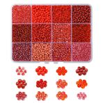 KitBeads Rocailles cam boncuklar, 3 mm, yuvarlak, bordo kırmızısı, bileklik, kolye, takı yapımı, kalem, saç örgü seti, 6100 adet