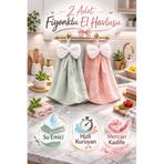 Kitchen Beauty 2 Adet Fiyonklu Mercan Kadife El Havlusu Hızlı Kuruyan Mikrofiber Su Emici Asılabilir El Yüz Havlusu