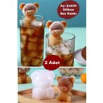 Kitchen Beauty 2 Adet Silikon Ayı Şekilli Buz Kalıbı Buzluk 3 Boyutlu Kahve Kokteyl Içecek Sunum Buz Kalıbı