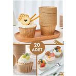 Kitchen Beauty 20'li Kraft Muffin Cupcake Kalıbı Kek Kapsülü Naturel Kek Kalıbı , Safari Konsept , Airfryer Uyumlu