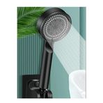 Kitchen Beauty 5 Fonksiyonlu Su Tasarruflu Duş Başlığı Turbo El Duşu Siyah Çok Fonksiyonlu Mat Duş Başlığı