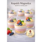 Kitchen Beauty 6 Adet Yuvarlak Mika Kase Plastik Şeffaf Kapaklı Sunum Kabı 250 Cc Adet Tatlı & Meze Ve Salata Kap