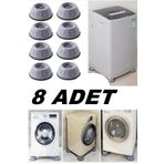 Kitchen Beauty 8 Adet Beyaz Eşya Altlığı Ayağı Çamaşır Bulaşık Makinası Buzdolabı Yükseltici Titreşim Önleyici