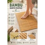 Kitchen Beauty Bambu Kaymaz Banyo Paspası -Katlanabilir Doğal Çok Amaçlı Kaydırmaz Taban Banyo Matı 40x60