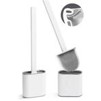 Kitchen Beauty Beyaz Renk Silikon Banyo Tuvalet Klozet Temizleme Fırçası Ve Tutucu Set