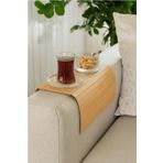 Kitchen Beauty Katlanabilir Bambu Kolçak Tepsi Portatif Koltuk Kolu Sehpa Çekyat Yan Kol Tepsisi