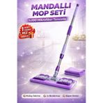 Kitchen Beauty Mandallı Mop Kıskaçlı Yer Mopu Fayans Duvar Yüzey Temizlik Mikrofiber Paspas 1 Adet Yedek Bez Hediye