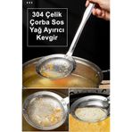 Kitchen Beauty Paslanmaz Çelik Kevgir Kaşık,Çorba Sos Yağı Ayırıcı Kepçe Süzgeç,Yiyecek Süzgeci