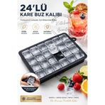 Kitchen Beauty Pratik 24'lü Sililkon Kare Buz Kalıbı | 24 Adet Silikon Kare Buz Kalıbı | Sunum Buzluk