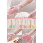Kitchen Beauty Silikon Uç Detaylı Ultra Hijyenik Bulaşık Yıkama Eldiveni Su Geçirmez Bulaşık Ve Temizlik Eldiveni