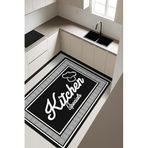 Kitchen Desenli Dijital Baskı Kaymaz Taban Mutfak Halısı H0053