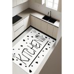 Kitchen Desenli Dijital Baskı Kaymaz Taban Mutfak Halısı H0060